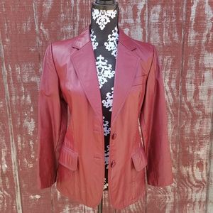 Vintage Koreana Jane Welker Red Genuine Leather Jacket Custom Tailor Korea Japan